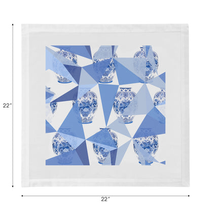 Royal Delft Elements White Cotton Sateen Dinner Napkins - nicolettemayer.com