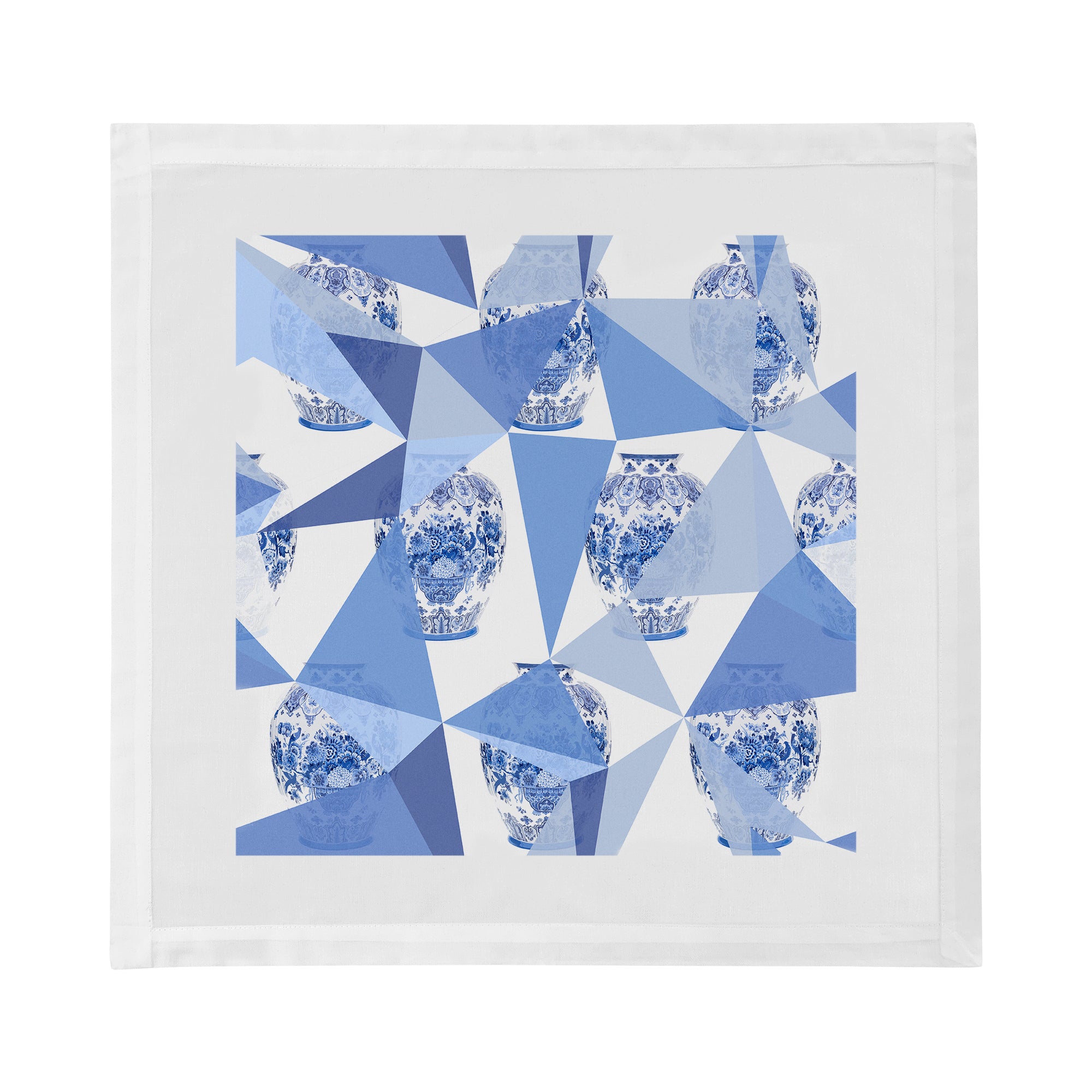 Royal Delft Elements White Cotton Sateen Dinner Napkins - nicolettemayer.com