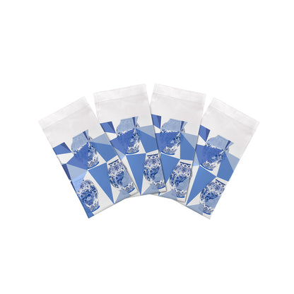 Royal Delft Elements White Cotton Sateen Dinner Napkins - nicolettemayer.com