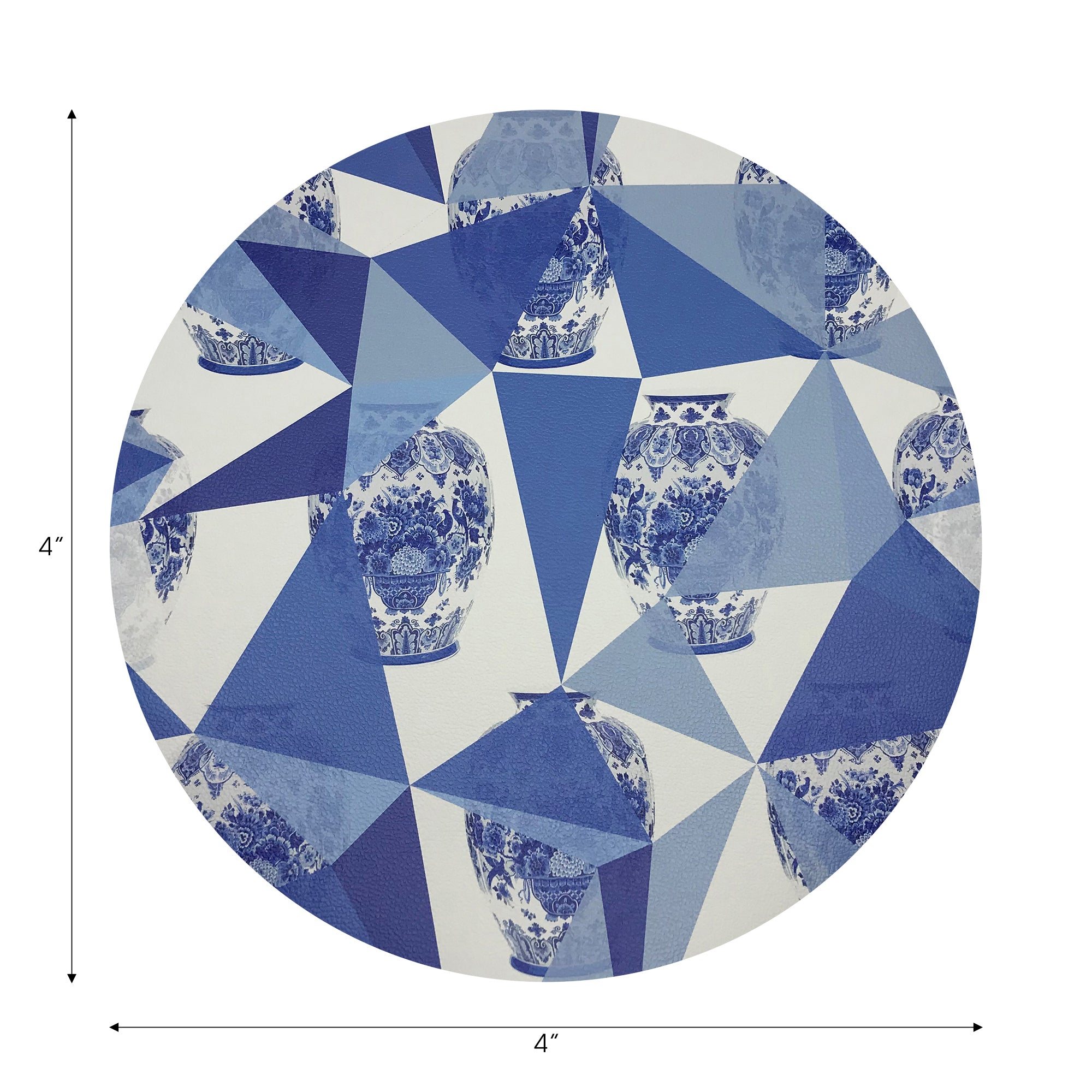 Royal Delft Elements White Vegan Leather Round Coasters