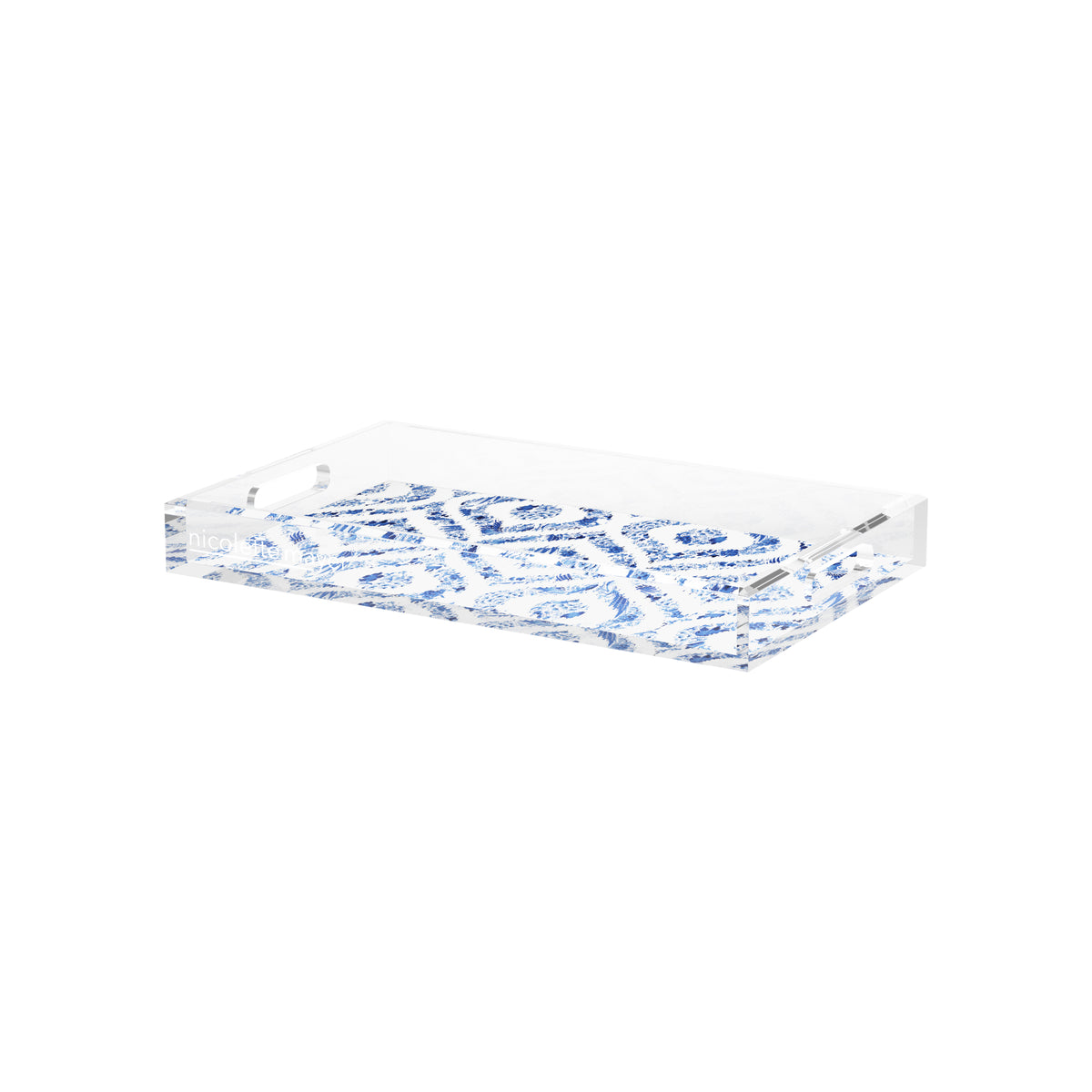Royal Delft Ikat White Acrylic Decorative Tray, 12.5 x 7.75 in. by Nicolette Mayer 