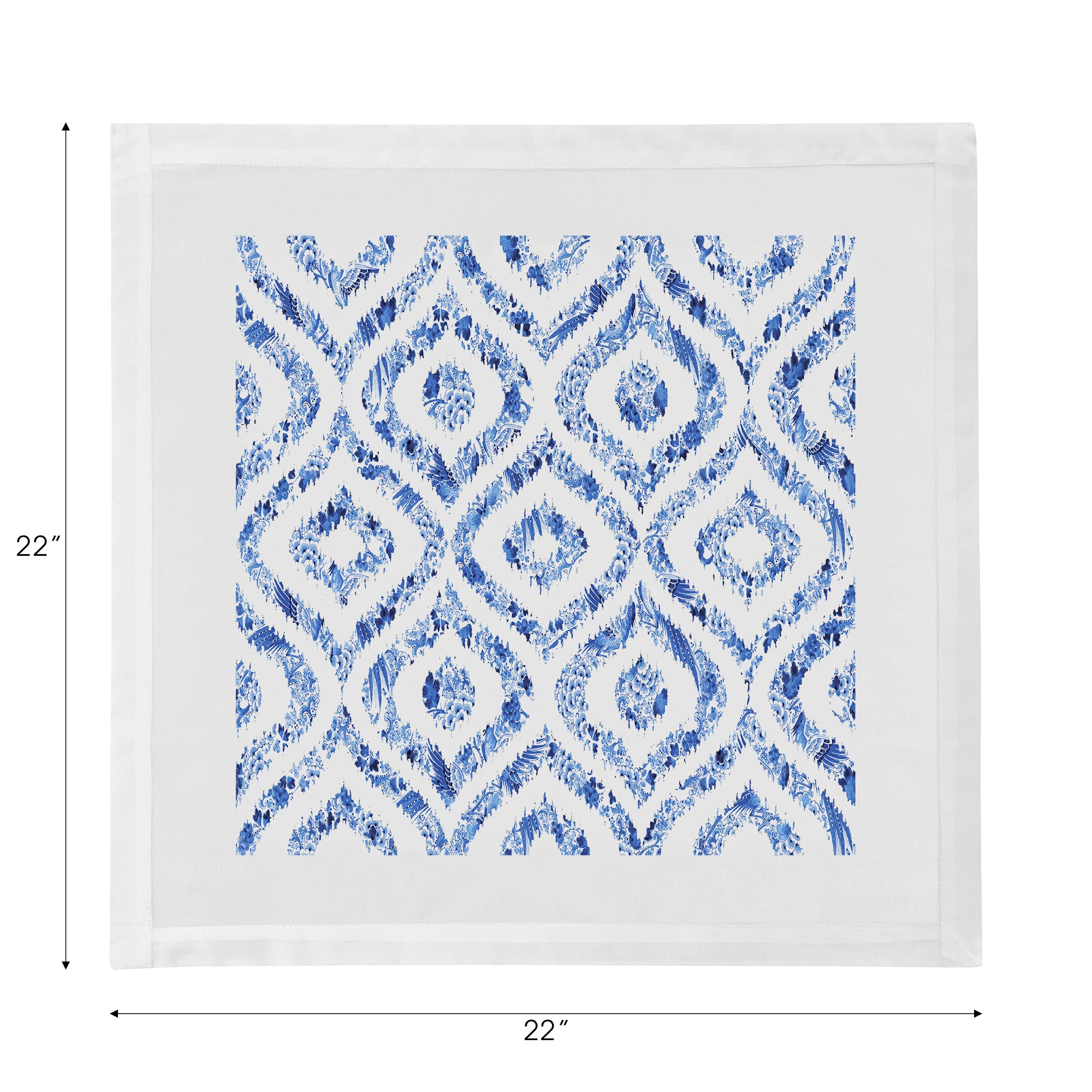 Royal Delft Ikat White Cotton Sateen Dinner Napkins - nicolettemayer.com