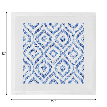 Royal Delft Ikat White Cotton Sateen Dinner Napkins - nicolettemayer.com
