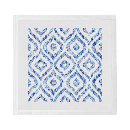 Royal Delft Ikat White Cotton Sateen Dinner Napkins - nicolettemayer.com