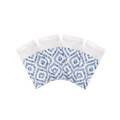 Royal Delft Ikat White Cotton Sateen Dinner Napkins - nicolettemayer.com