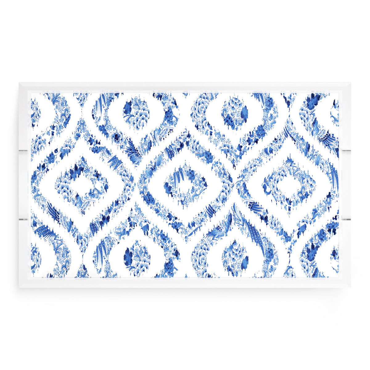 Royal Delft Ikat White Acrylic Decorative Tray, 22.5 x 14.5 in. by Nicolette Mayer 