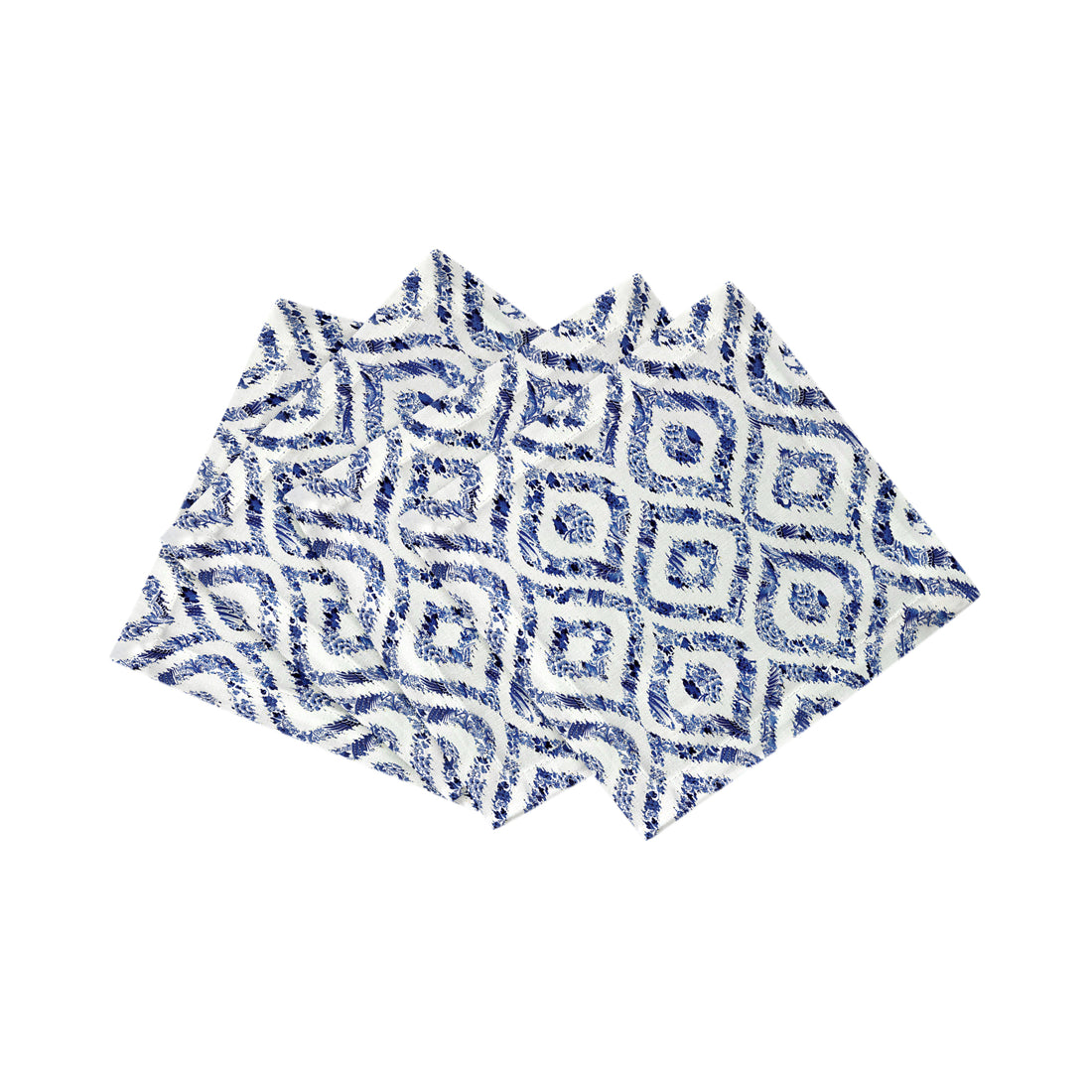 Royal Delft Ikat Cotton Sateen Cocktail Napkins