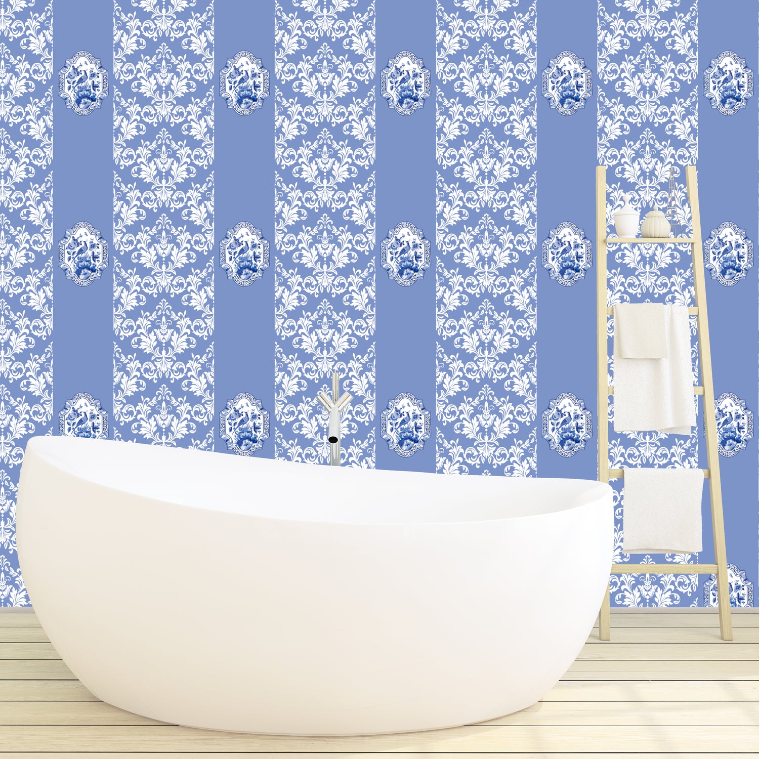 Imperial Blue Non-Woven Wallpaper