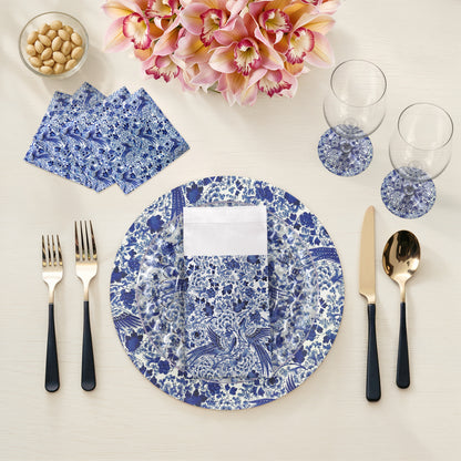 Royal Delft Inspiration White Vegan Leather Round Coasters