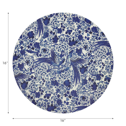 Royal Delft Inspiration White Vegan Leather Round Pebble Placemat