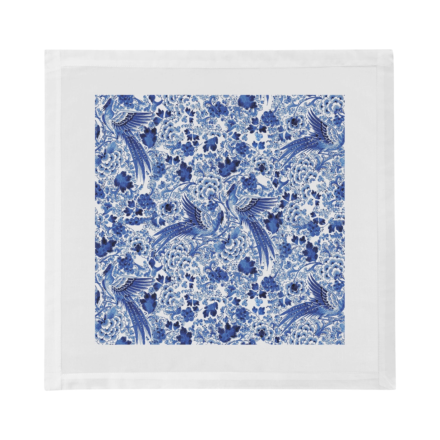 Royal Delft Inspiration White Cotton Sateen Dinner Napkins - nicolettemayer.com