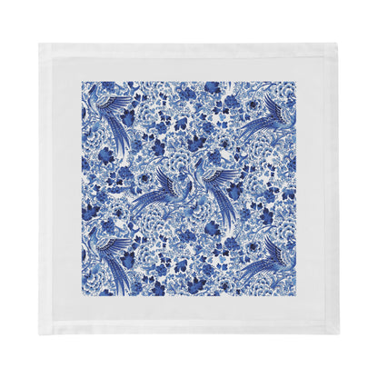 Royal Delft Inspiration White Cotton Sateen Dinner Napkins - nicolettemayer.com