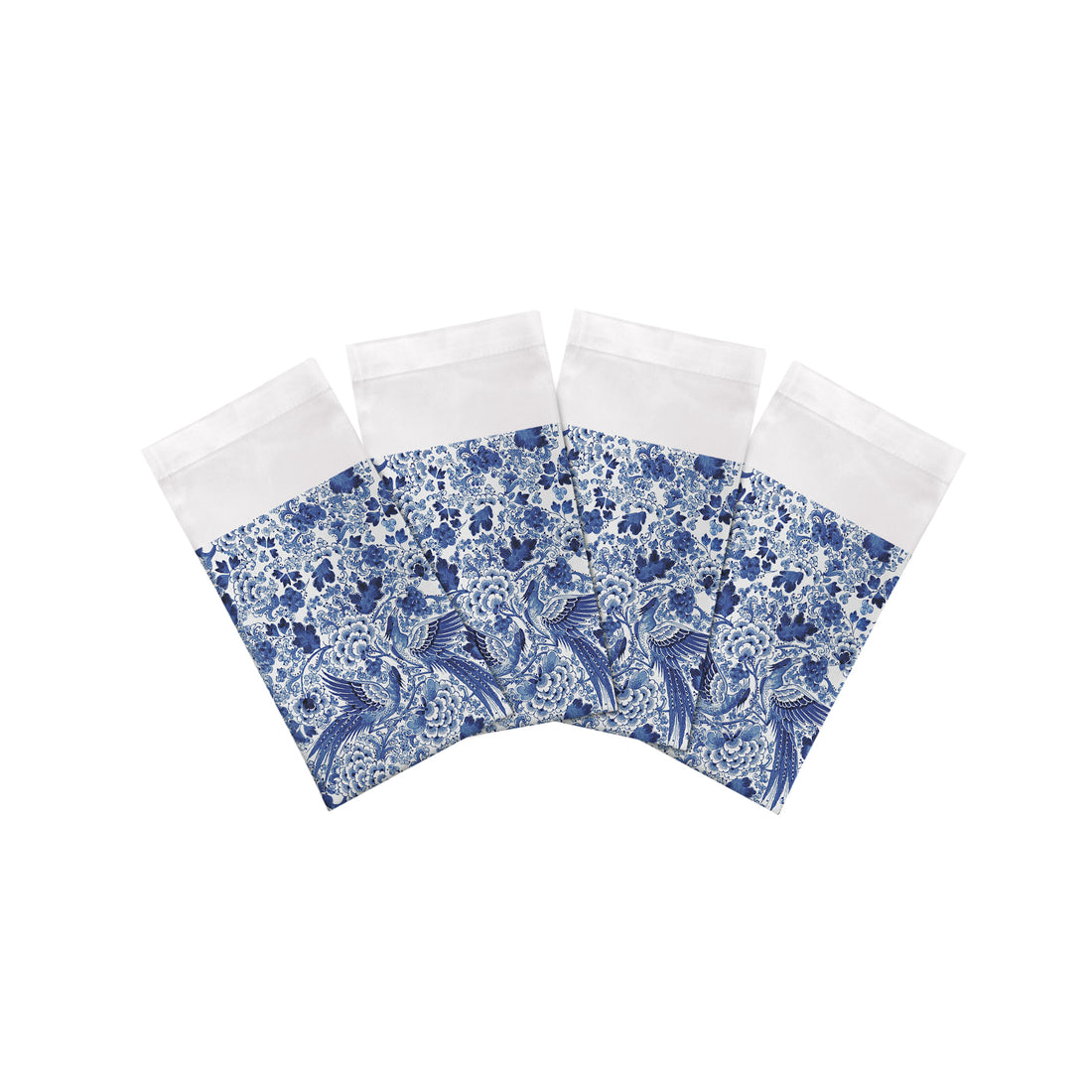 Royal Delft Inspiration White Cotton Sateen Dinner Napkins - nicolettemayer.com