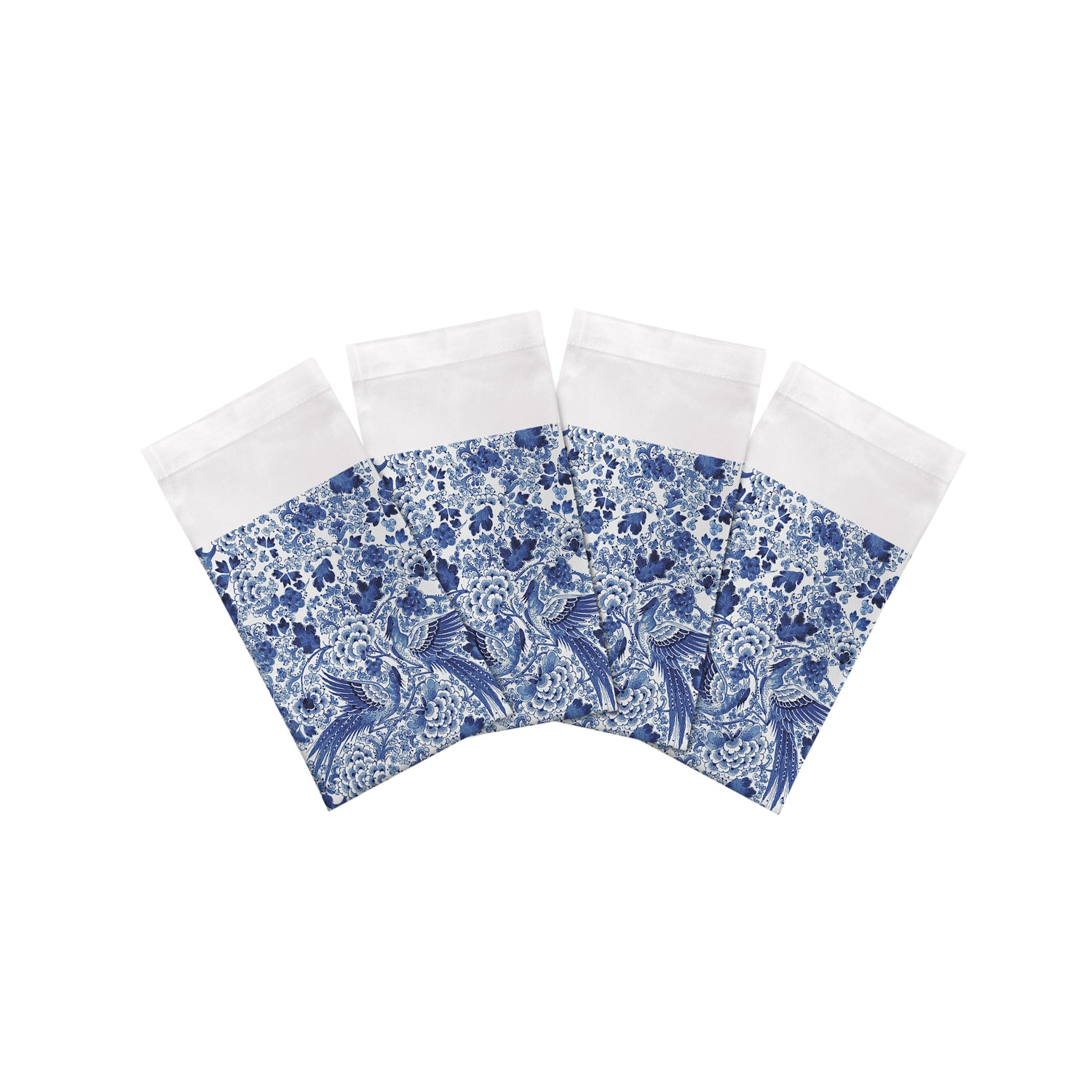 Royal Delft Inspiration White Cotton Sateen Dinner Napkins - nicolettemayer.com