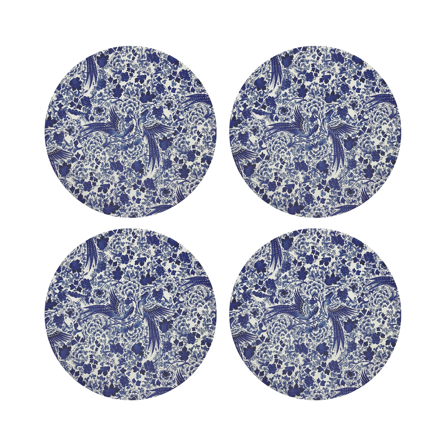 Royal Delft Inspiration White Vegan Leather Round Coasters