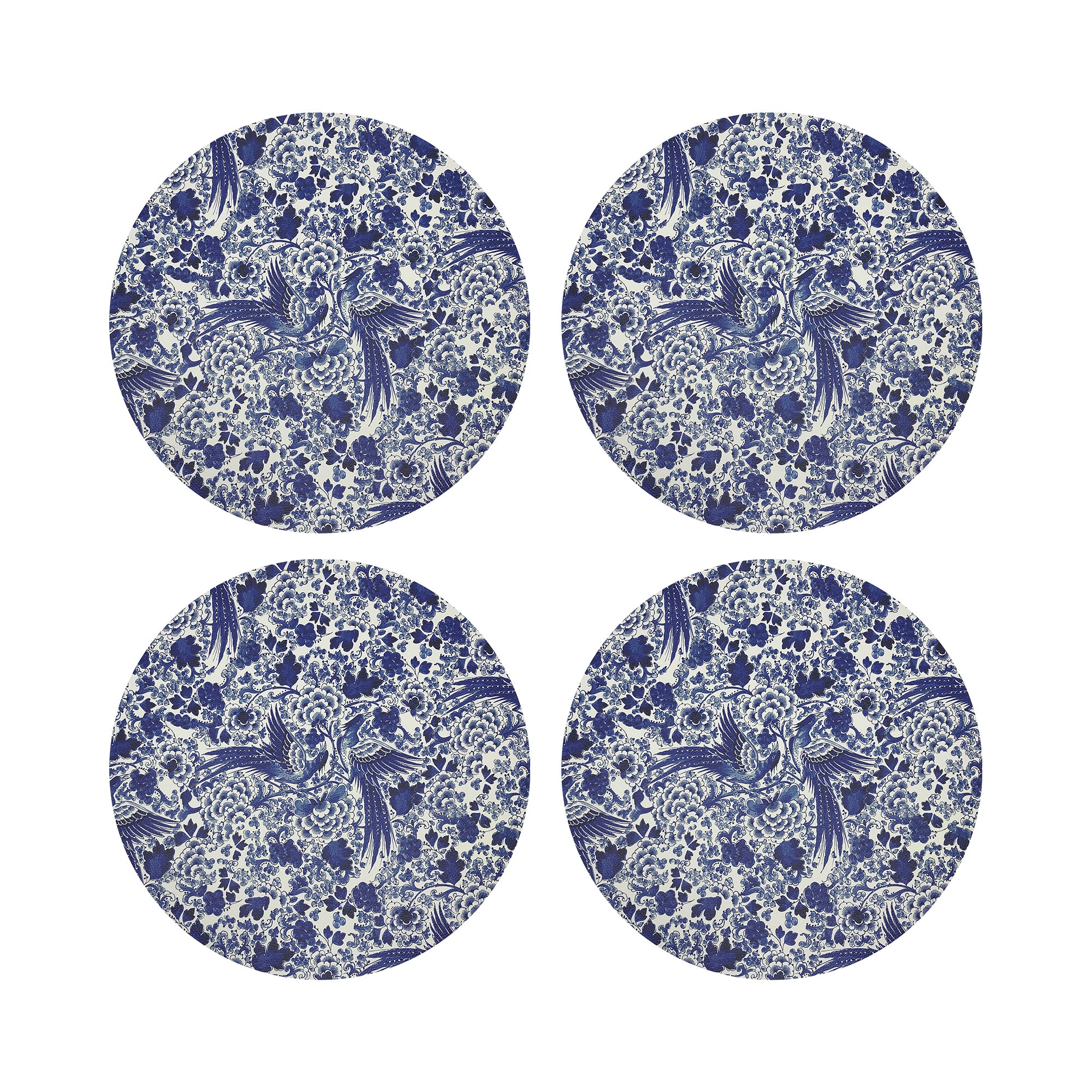 Royal Delft Inspiration White Vegan Leather Round Coasters