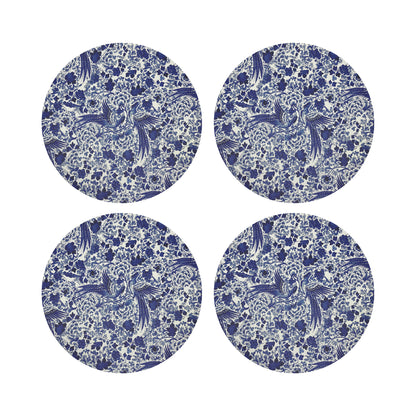 Royal Delft Inspiration White Vegan Leather Round Coasters