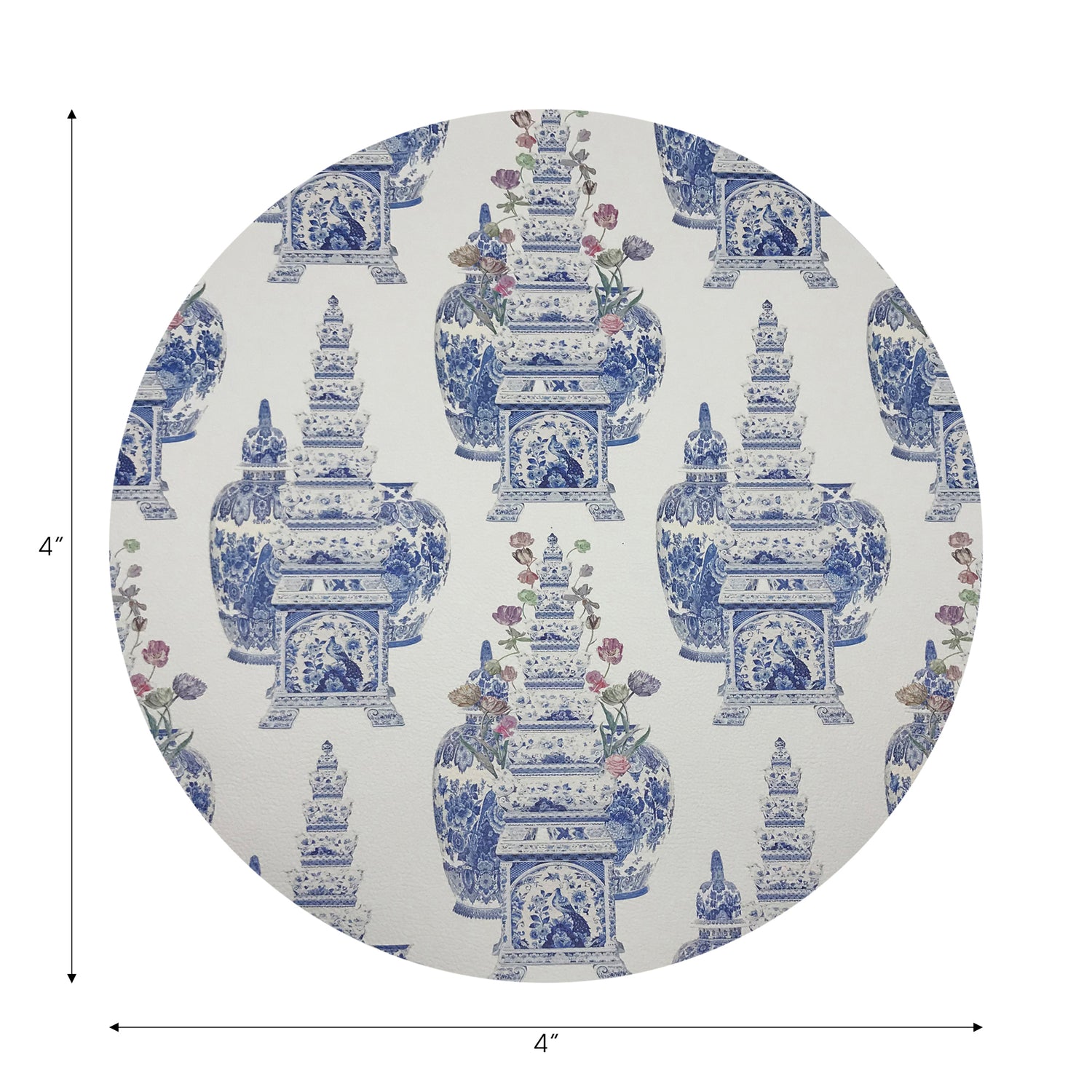 Royal Delft Masterpieces Tulips White Vegan Leather Round Coasters