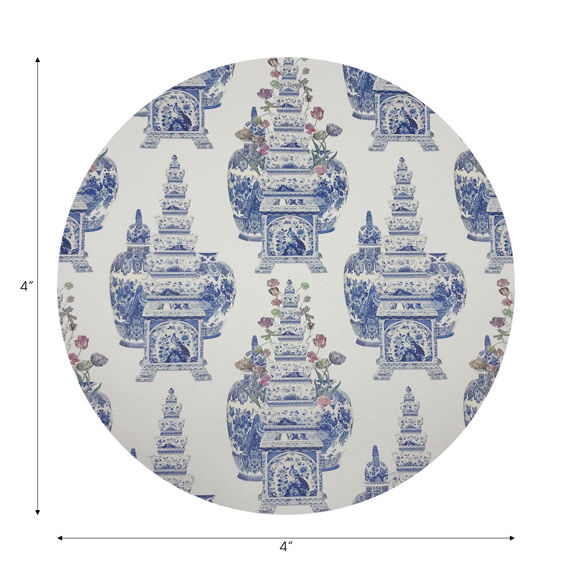 Royal Delft Masterpieces Tulips White Vegan Leather Round Coasters