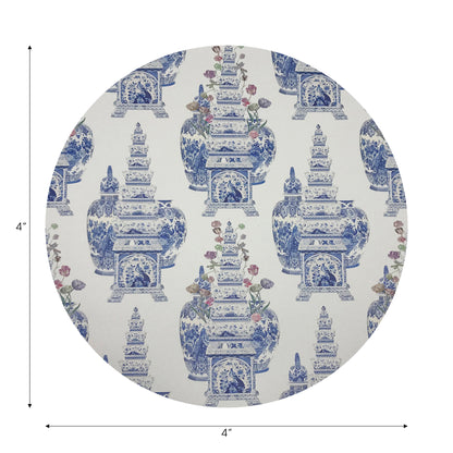 Royal Delft Masterpieces Tulips White Vegan Leather Round Coasters