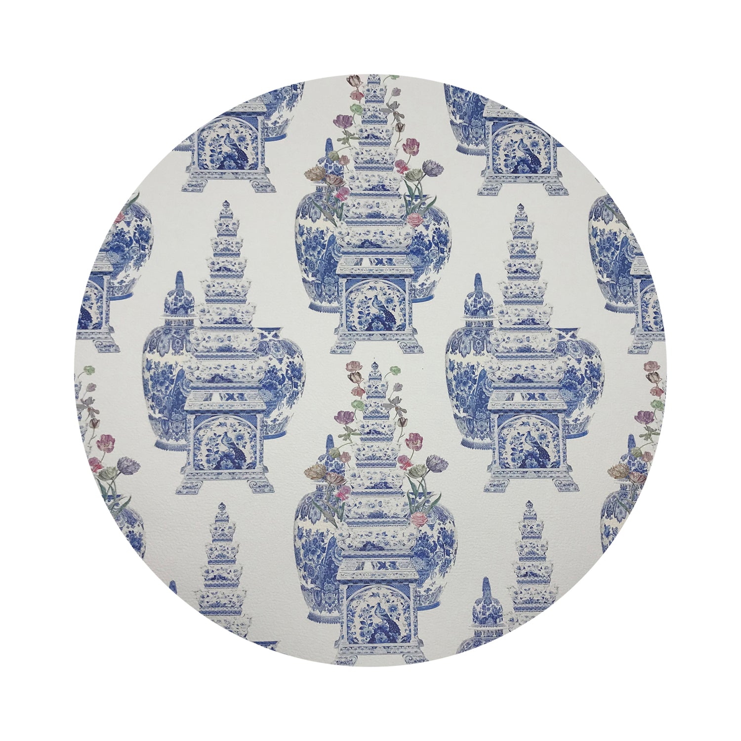 Royal Delft Masterpieces Tulips White Vegan Leather Round Coasters