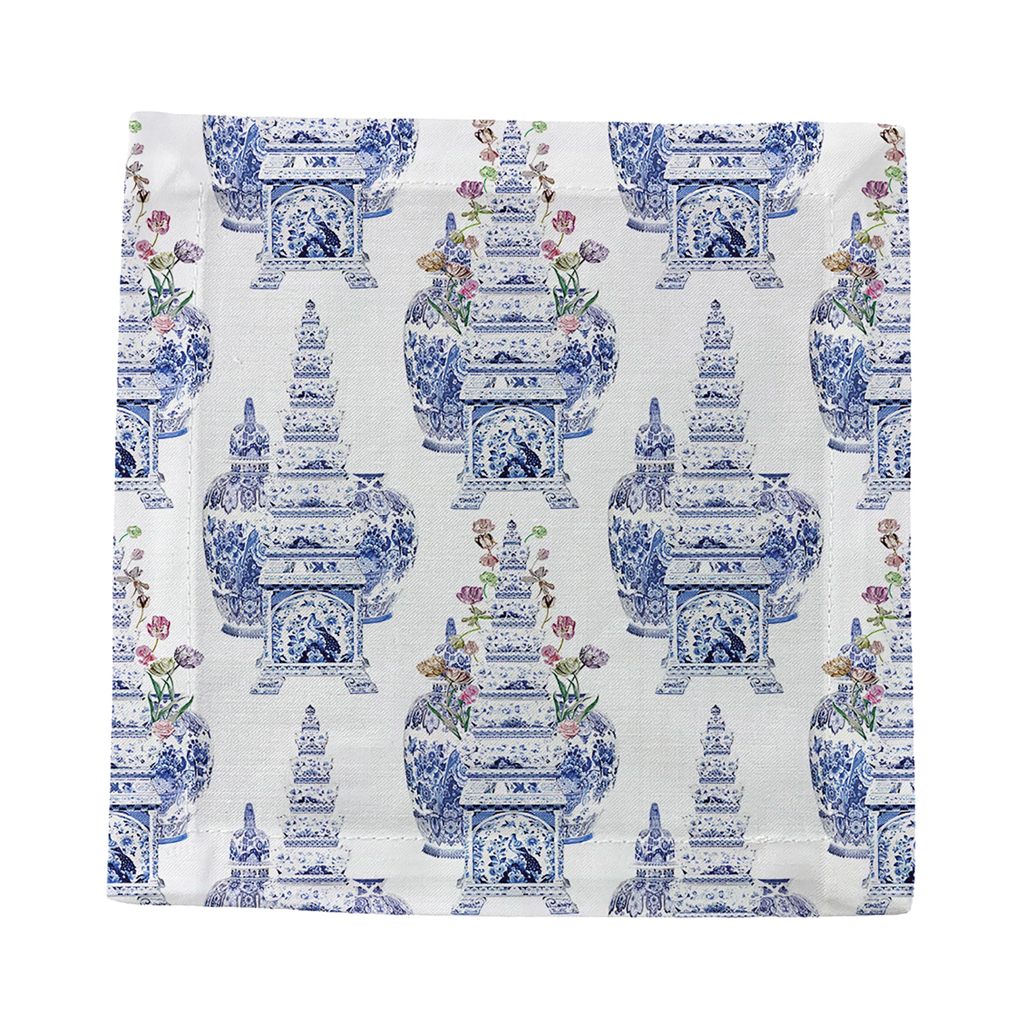 Royal Delft Masterpieces Tulips Cotton Sateen Cocktail Napkins