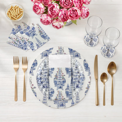 Sets de table 40,6 cm en galets TULIPES BLANCHES, CHEFS-D&