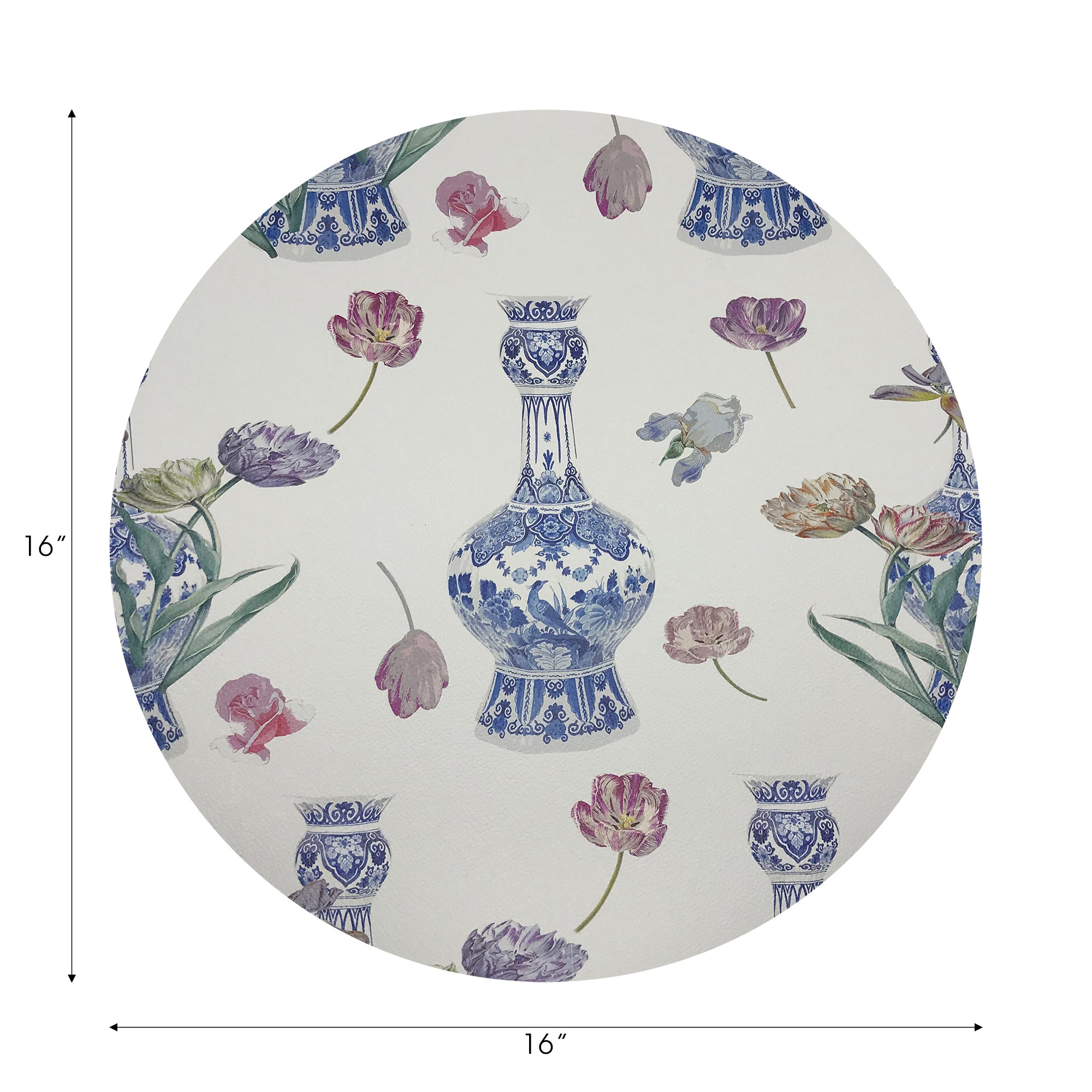 Royal Delft Purissima Vegan Leather Round Pebble Placemat