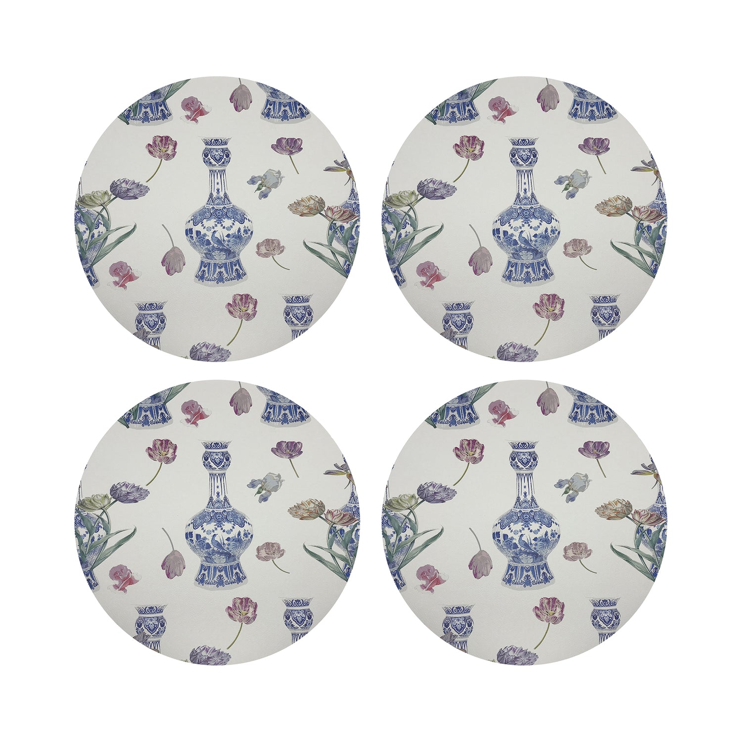 ROYAL DELFT PURISSIMA 16&quot; ROUND PEBBLE PLACEMAT, SET OF 4 - nicolettemayer.com