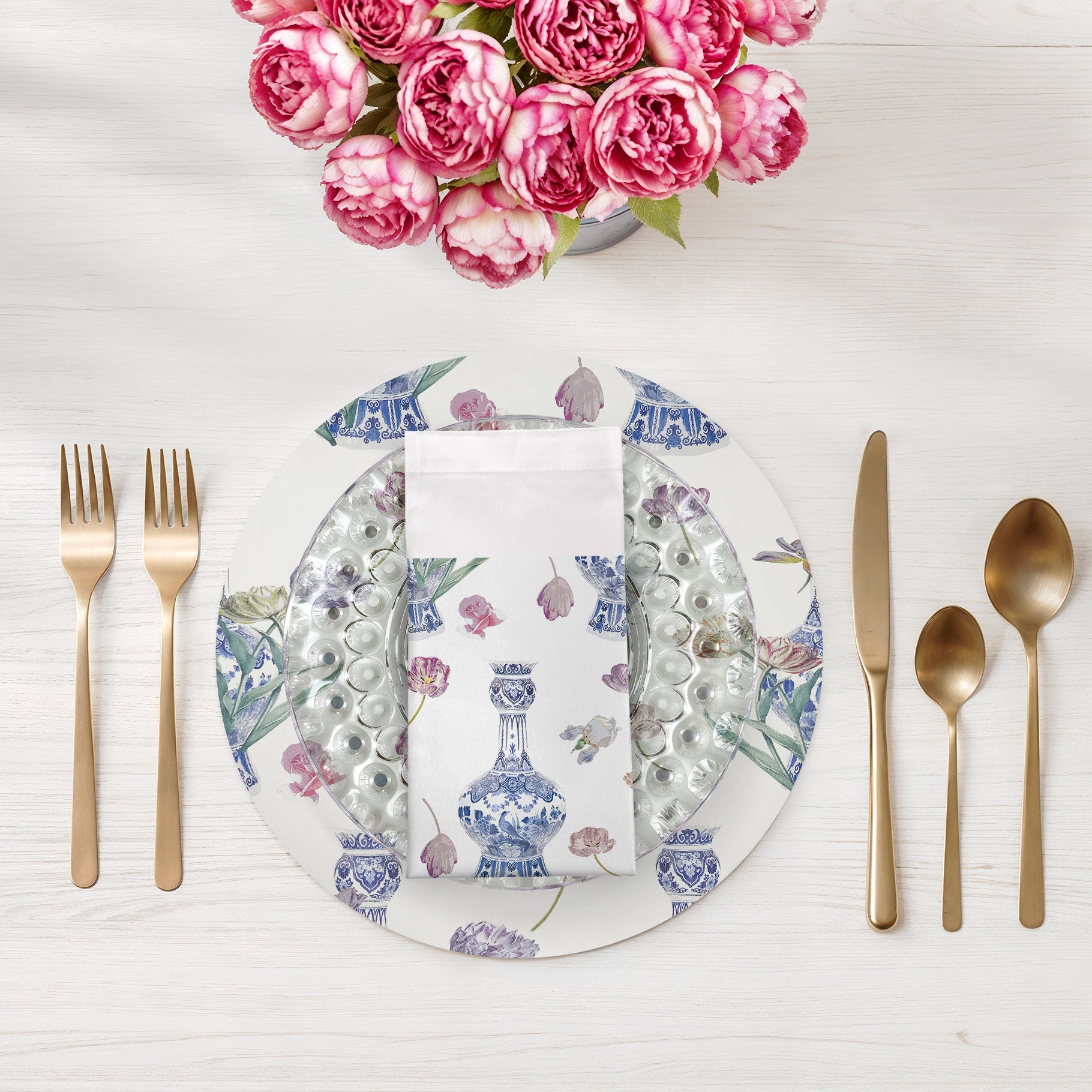 ROYAL DELFT PURISSIMA 22"X22" HEMSTITCH DINNER NAPKIN, SET OF 4 - nicolettemayer.com