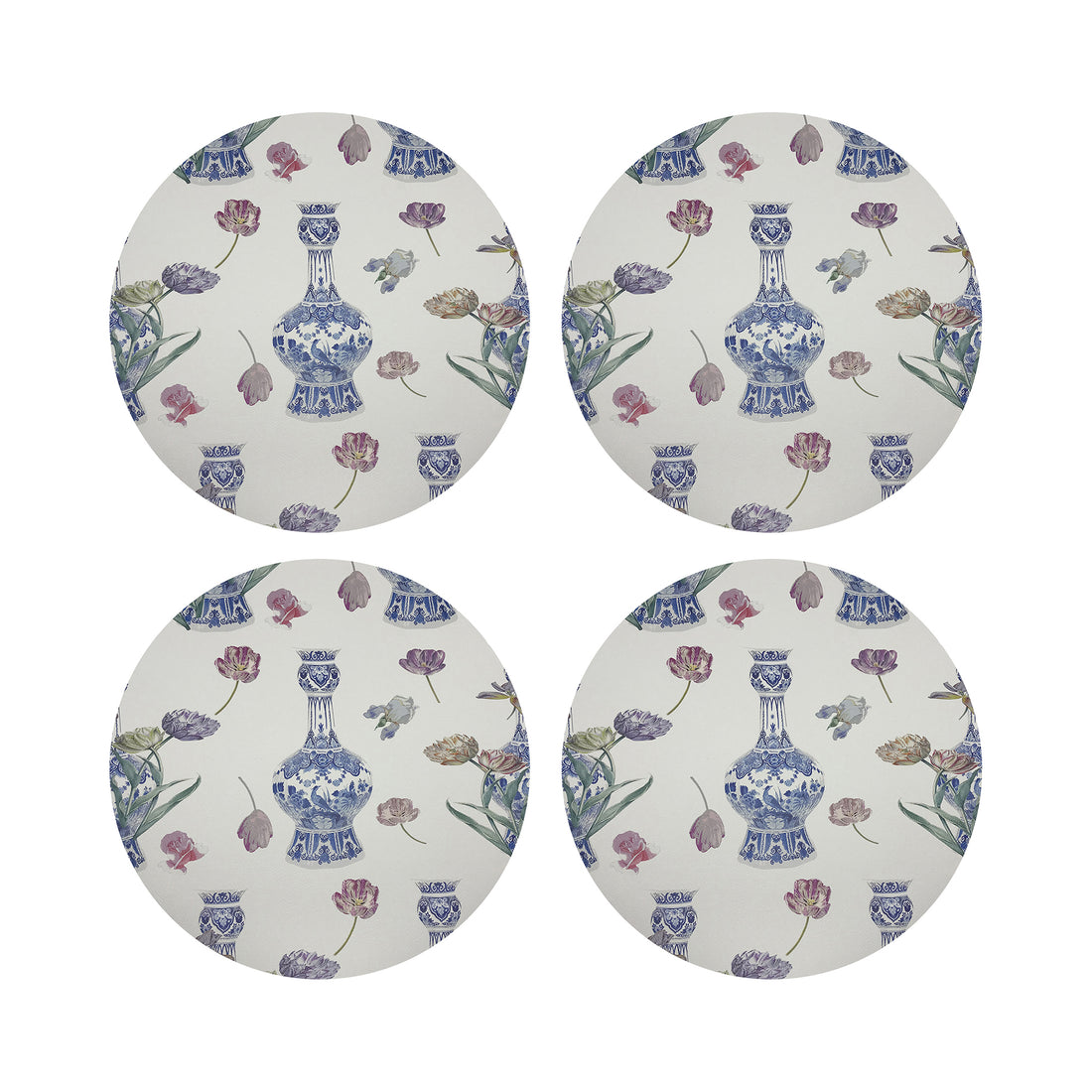 Royal Delft Purissima Vegan Leather Round Coasters