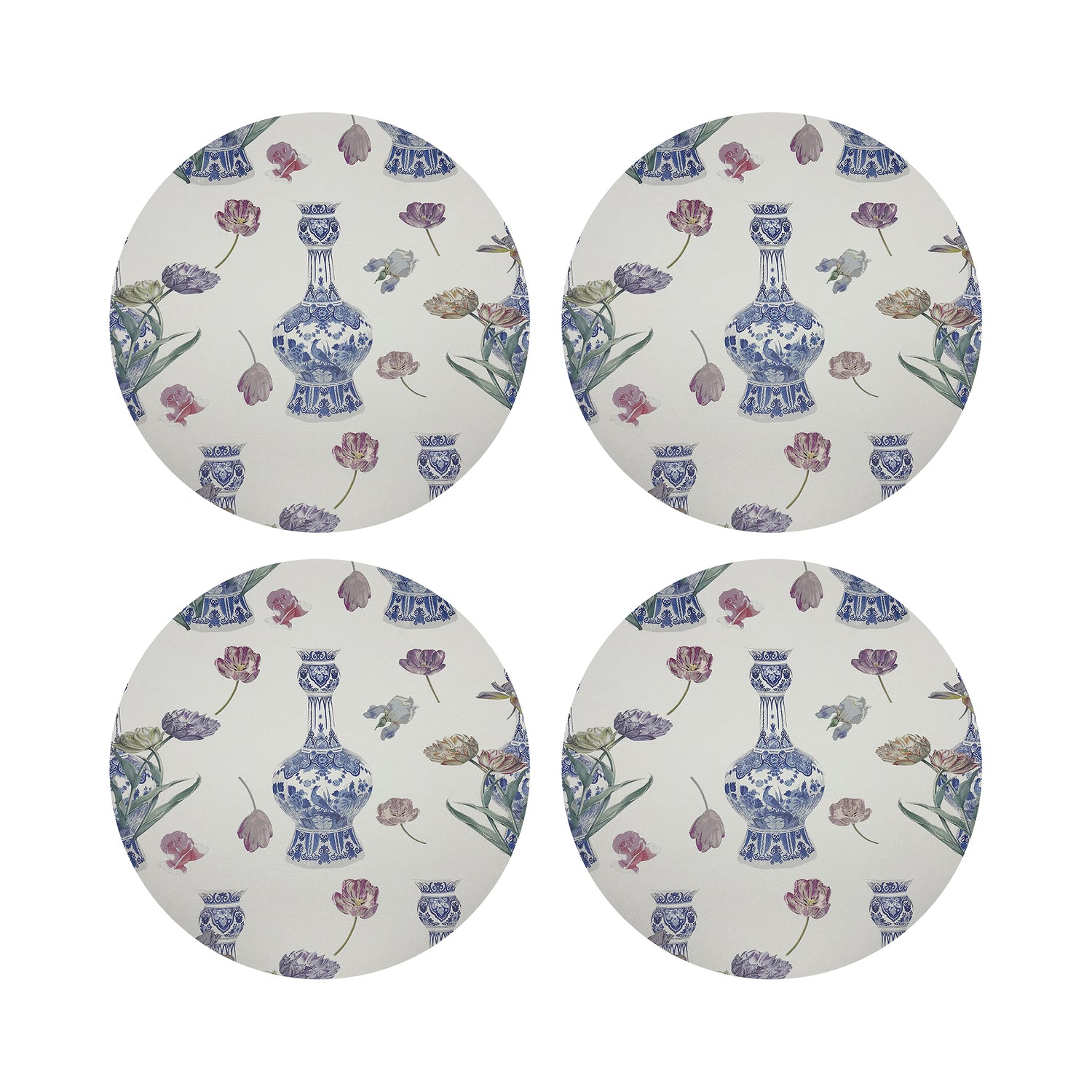 Royal Delft Purissima Vegan Leather Round Coasters