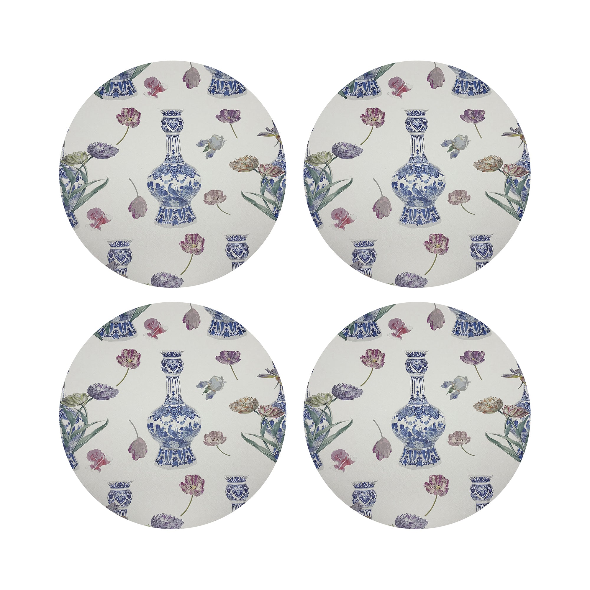 Royal Delft Purissima Vegan Leather Round Coasters