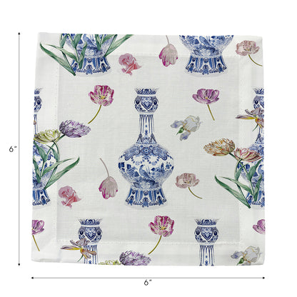 Royal Delft Purissima Cotton Sateen Cocktail Napkins