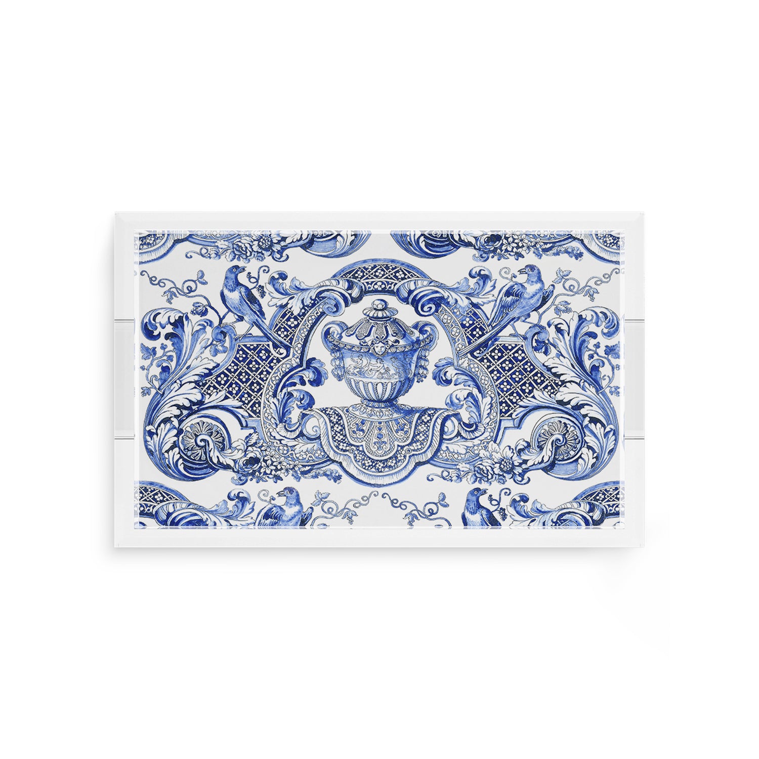 Royal Delft William Mary Blue 12.5X7.75 Acrylic Tray - nicolettemayer.com
