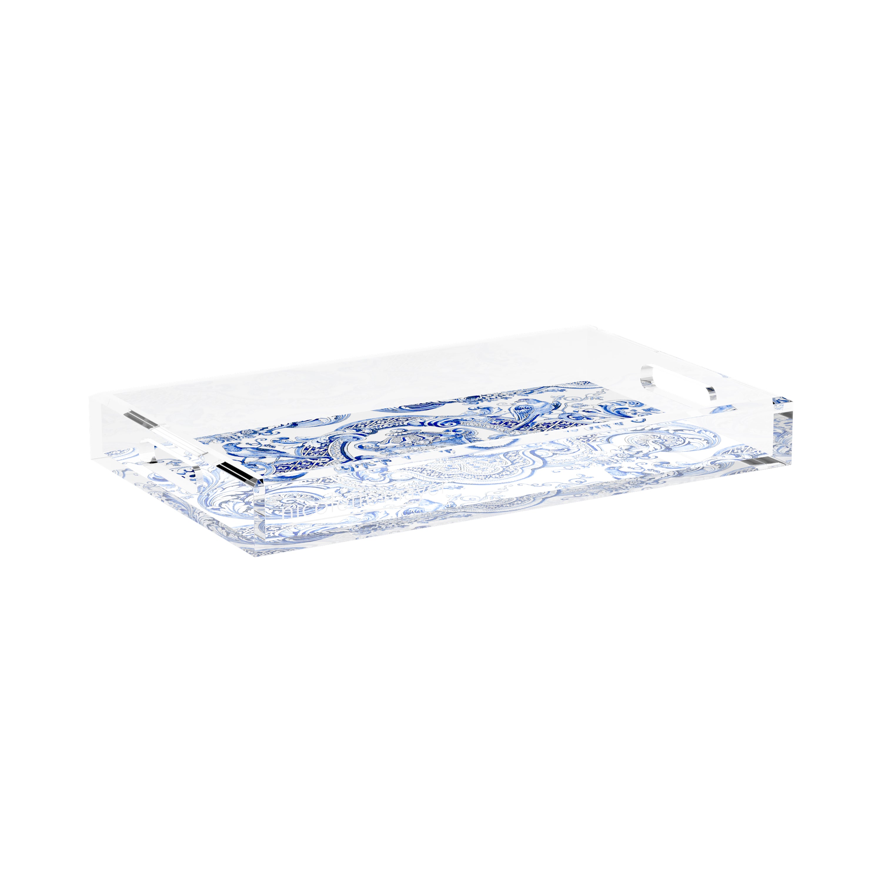 Royal Delft William Mary Blue 17X10.5 Acrylic Tray - nicolettemayer.com
