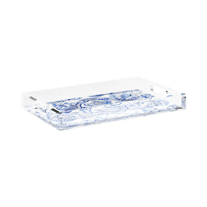Royal Delft William Mary Blue 17X10.5 Acrylic Tray - nicolettemayer.com
