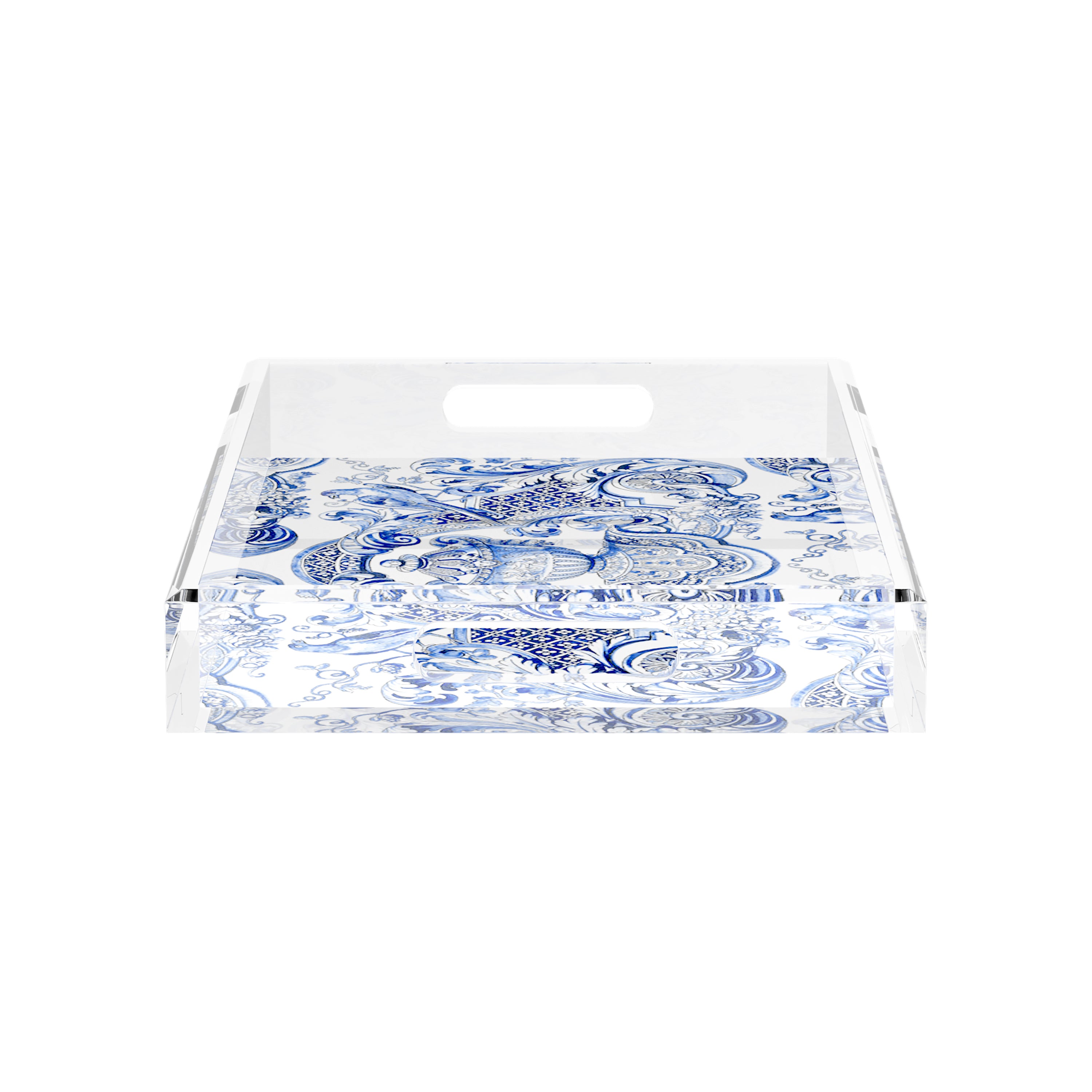 Royal Delft William Mary Blue 17X10.5 Acrylic Tray - nicolettemayer.com
