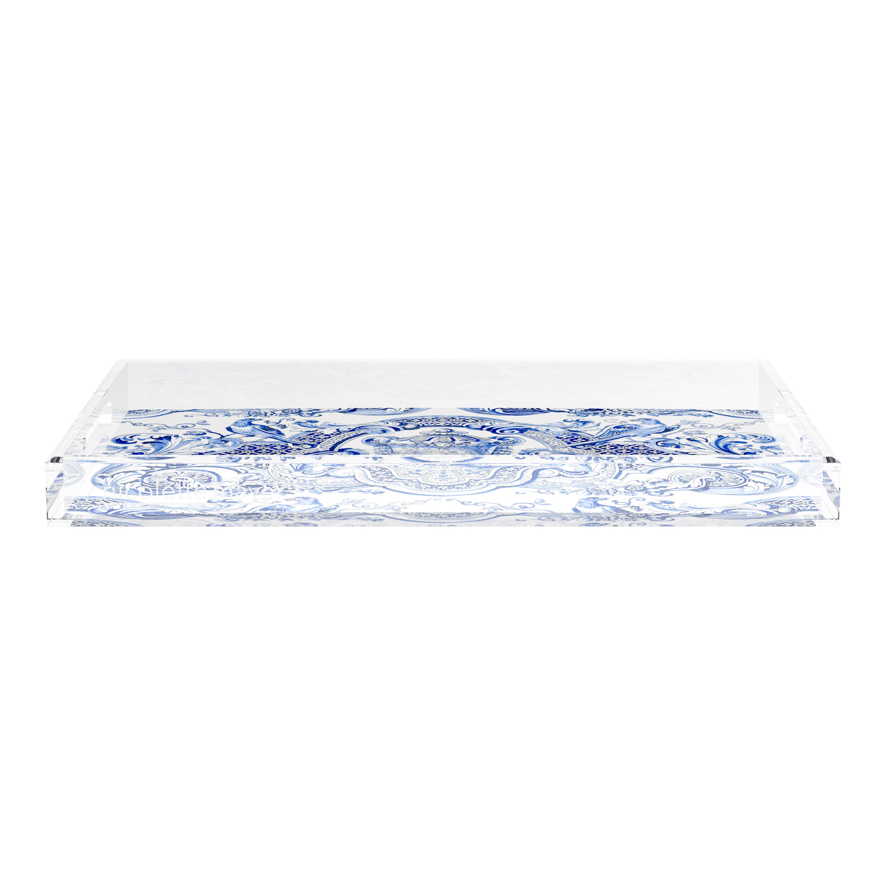 Royal Delft William Mary Blue 22.5X14.5 Acrylic Tray - nicolettemayer.com
