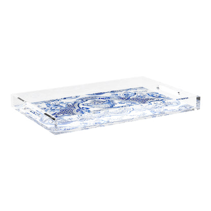 Royal Delft William Mary Blue 22.5X14.5 Acrylic Tray - nicolettemayer.com
