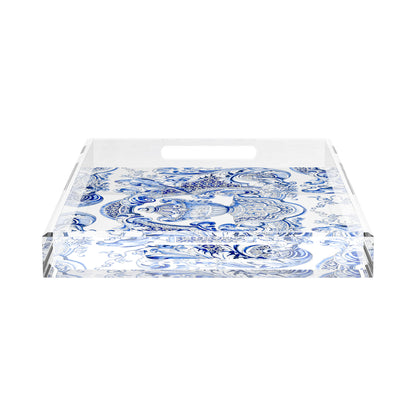 Royal Delft William Mary Blue 22.5X14.5 Acrylic Tray - nicolettemayer.com

