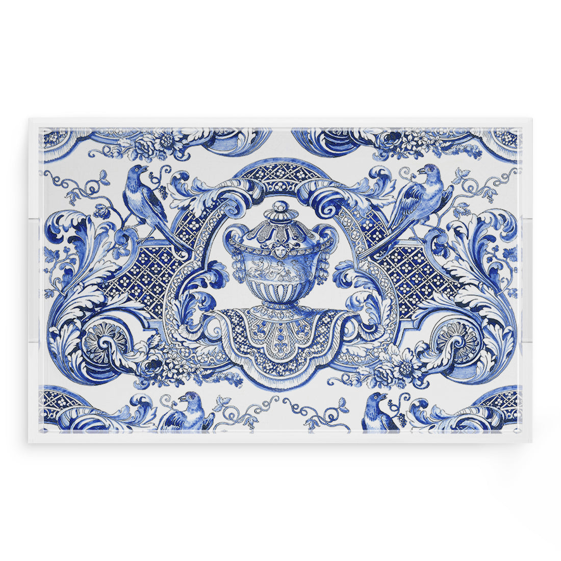 Royal Delft William Mary Blue 22.5X14.5 Acrylic Tray - nicolettemayer.com
