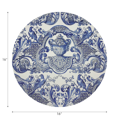 Sets de table ronds en galets Royal Delft William and Mary Blue, 40 cm, lot de 4