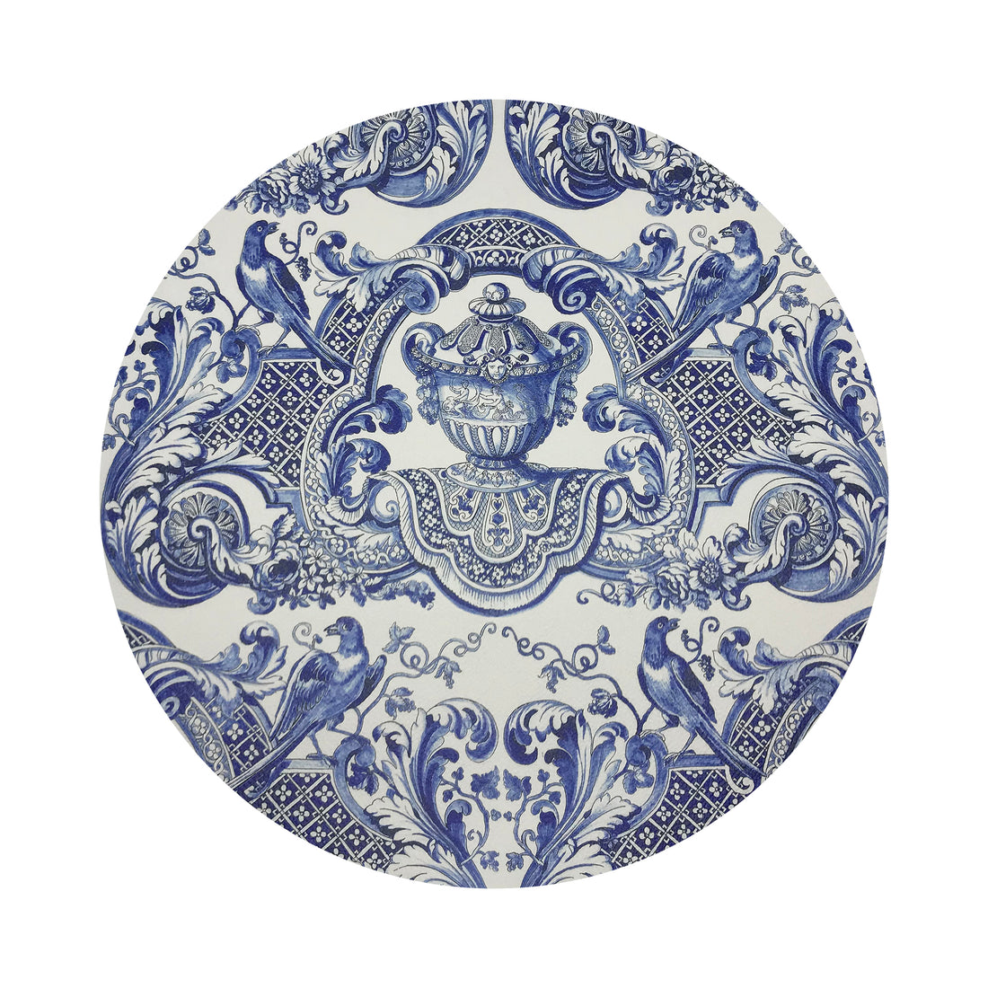 Royal Delft William and Mary Blue 16" Round Pebble Placemats, Set of 4 - nicolettemayer.com