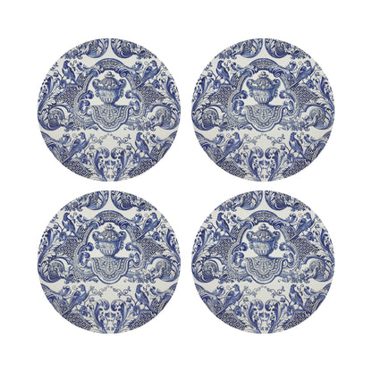 Royal Delft William and Mary Blue 16&quot; Round Pebble Placemats, Set of 4 - nicolettemayer.com
