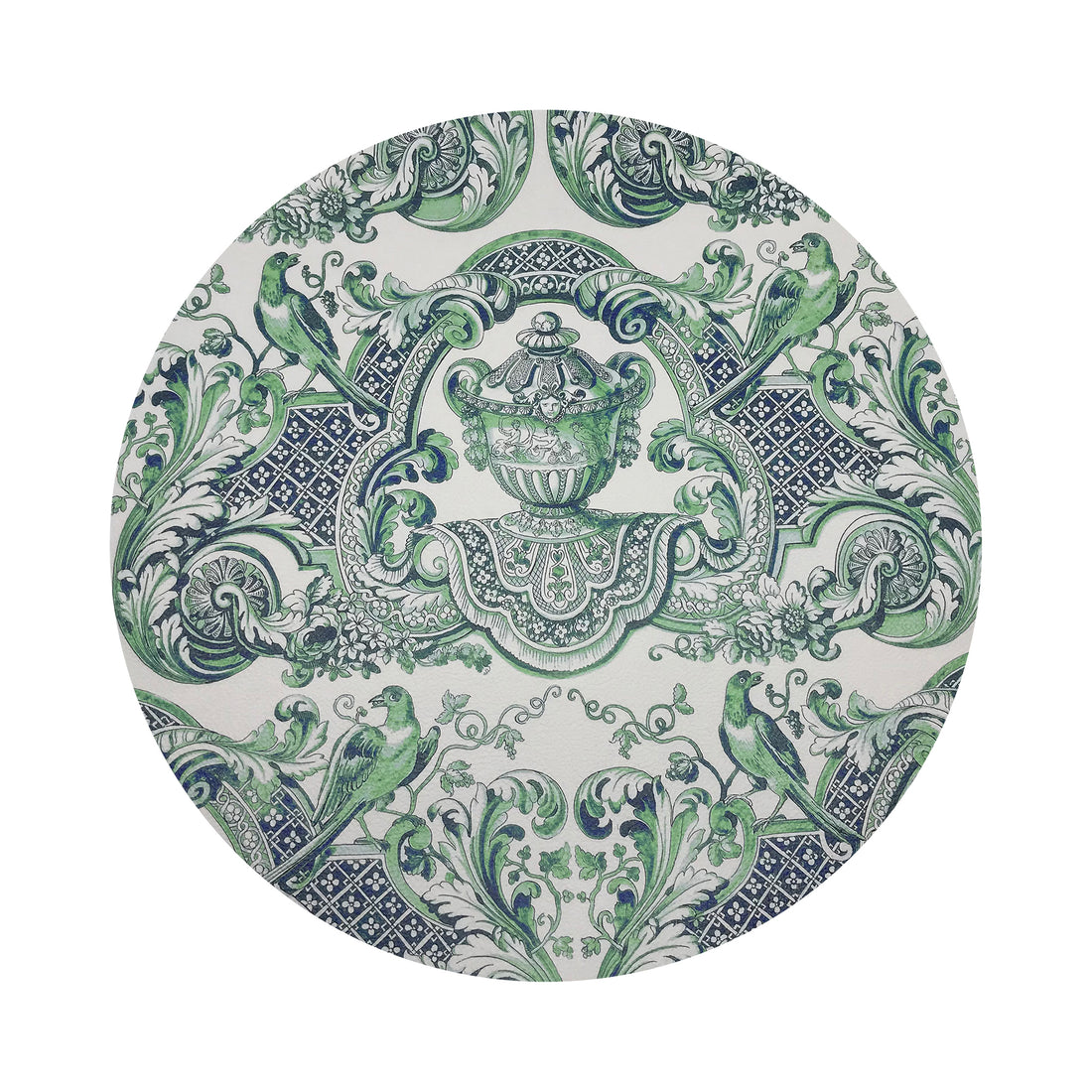 ROYAL DELFT WILLIAM AND MARY GREEN 16&quot; ROUND PEBBLE PLACEMATS, SET OF 4 - nicolettemayer.com
