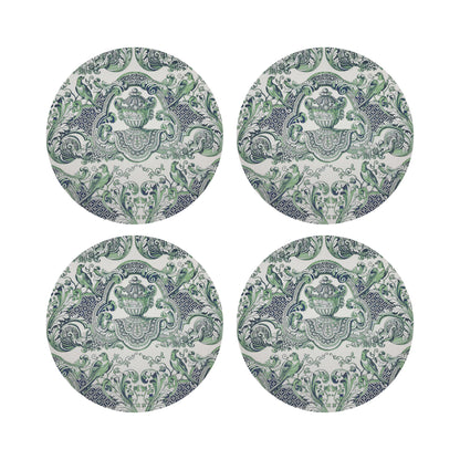 ROYAL DELFT WILLIAM AND MARY BLUE 16&quot; Round Pebble Placemats, Set of 4 - nicolettemayer.com
