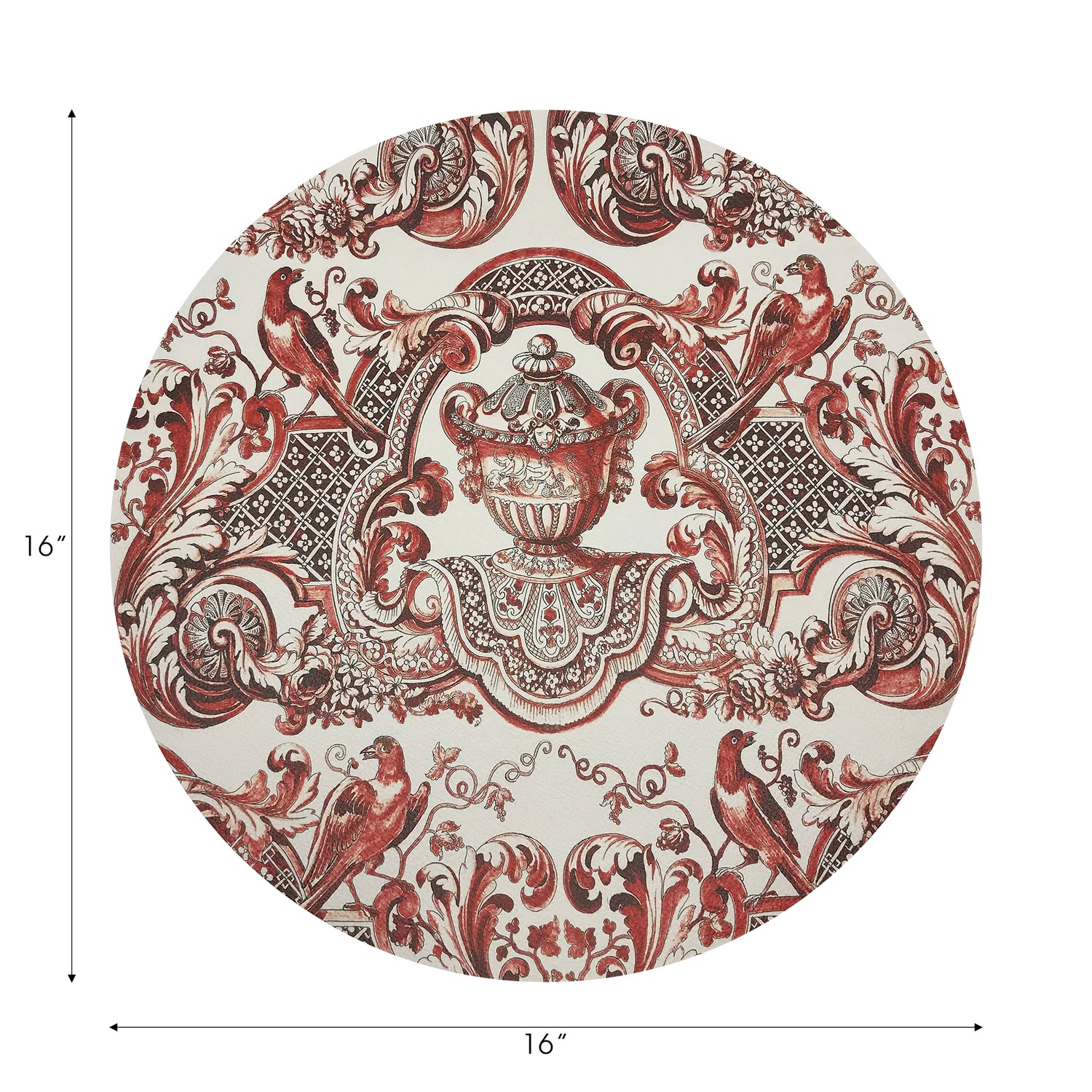 Sets de table ronds en galets Royal Delft William et Mary Rouge 40 cm, lot de 4