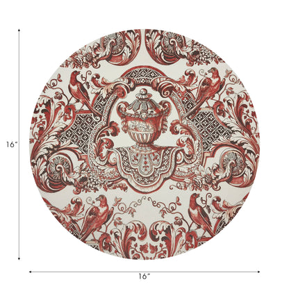 Sets de table ronds en galets Royal Delft William et Mary Rouge 40 cm, lot de 4