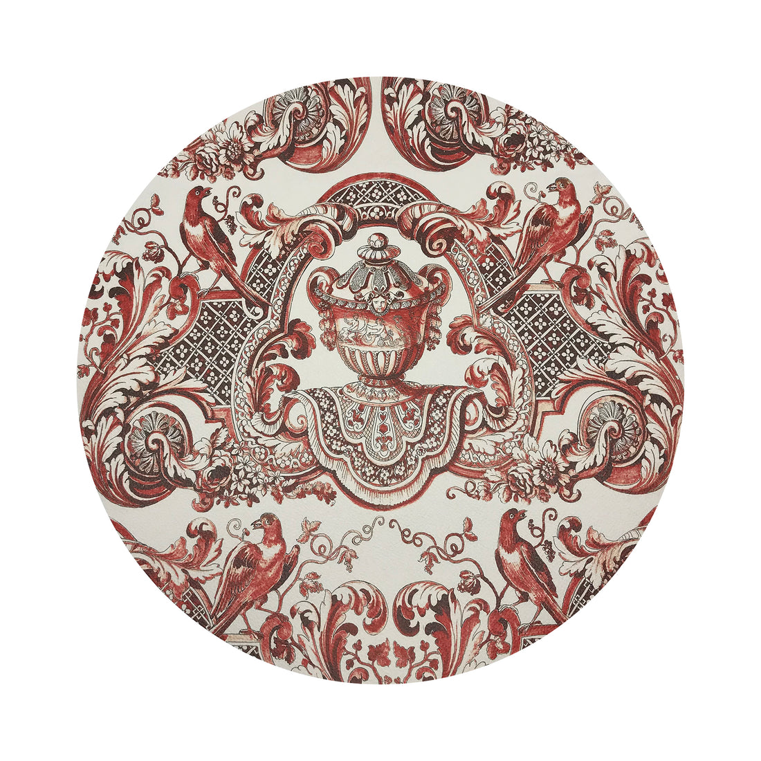 ROYAL DELFT WILLIAM AND MARY RED 16&quot; ROUND PEBBLE PLACEMATS, SET OF 4 - nicolettemayer.com